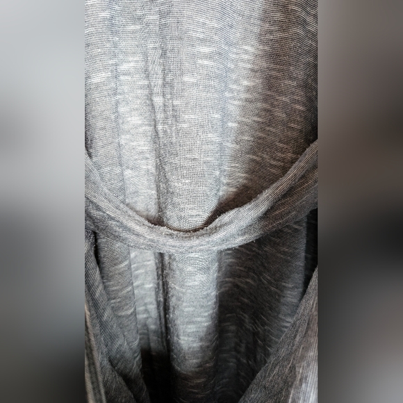 Beyond Yoga Heathered Blue Grey Cowl Neck Top - Picture 6 of 9